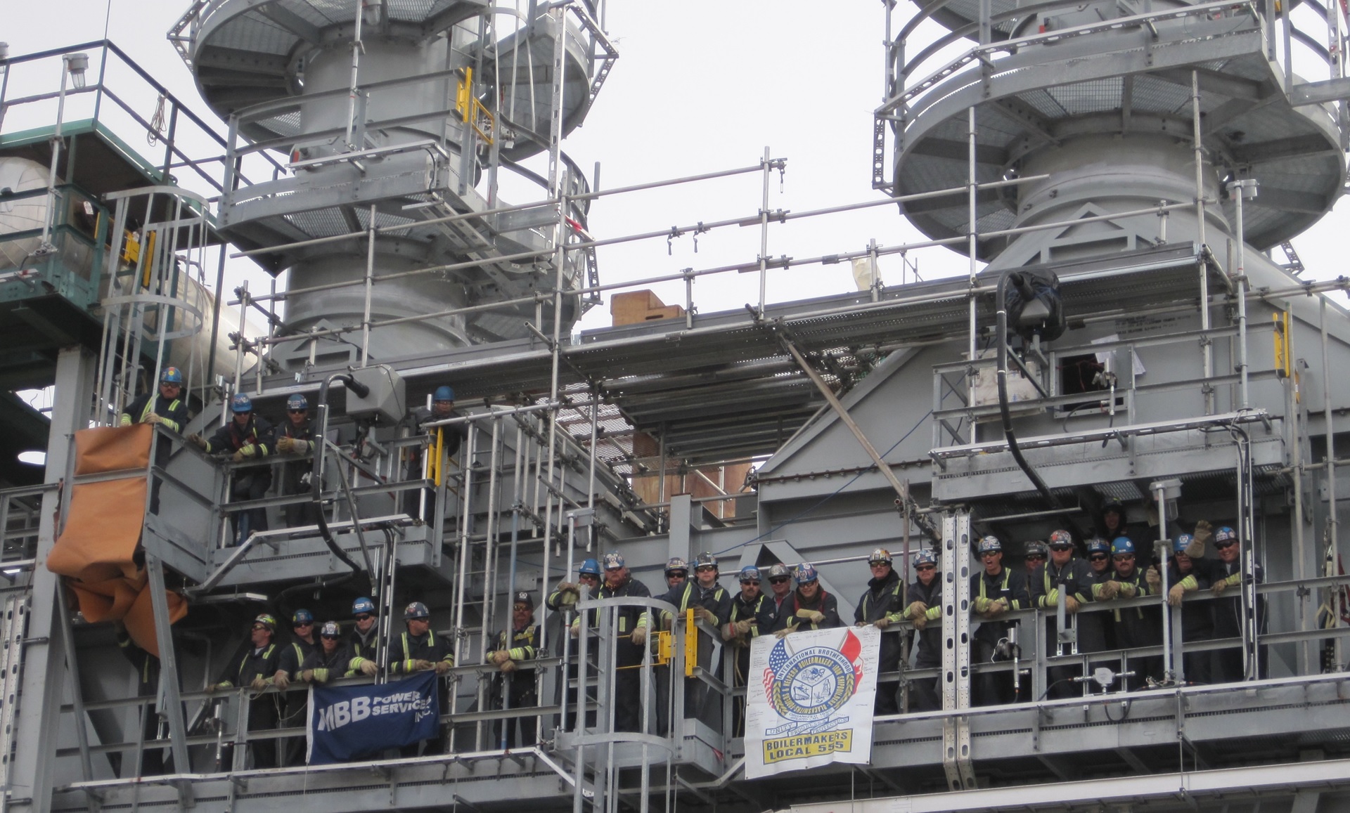 Business Merger with TIW Steel Platework and MBB Power Services Employees completing a large fired heater installation