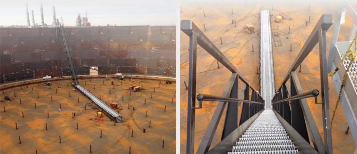 Open Top External Floating Roof and Rolling Ladder