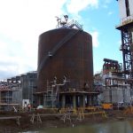 Specialty Tank: Cryogenic LOX (Double Walled). Outer Tank carbon Steel 48'9" x 44'3". Inner tank 304 stainless 42'9" x 44'3". API 620, APP Q by TIW