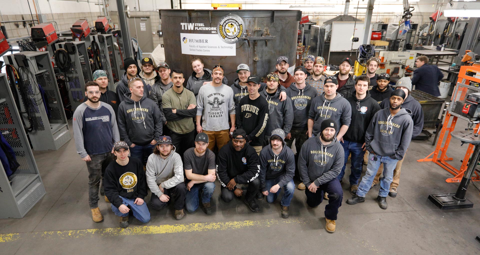 humber-college-january-2020-advanced-boilermaker-class-group-shot-tiw-steel-platework-donated-tank-1