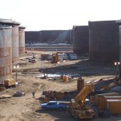 Various Sized Large Diameter API 650 Open Top Floating Roof Tanks Nearing Completion by TIW Steel Platework Inc.